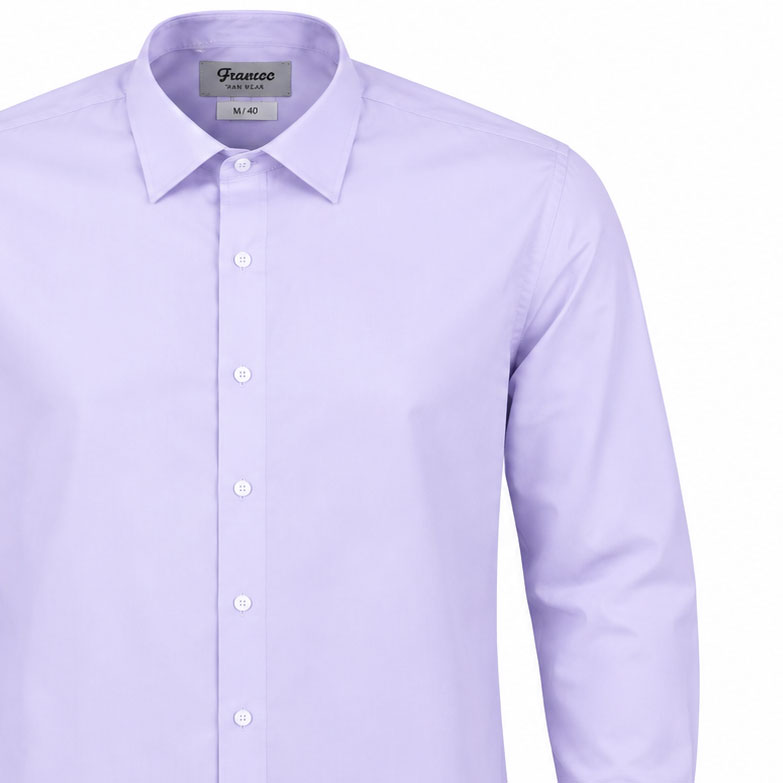 قميص رجالي كلاسيك SLIM FIT قطن صيفي جينيس كم سادة موديل 42