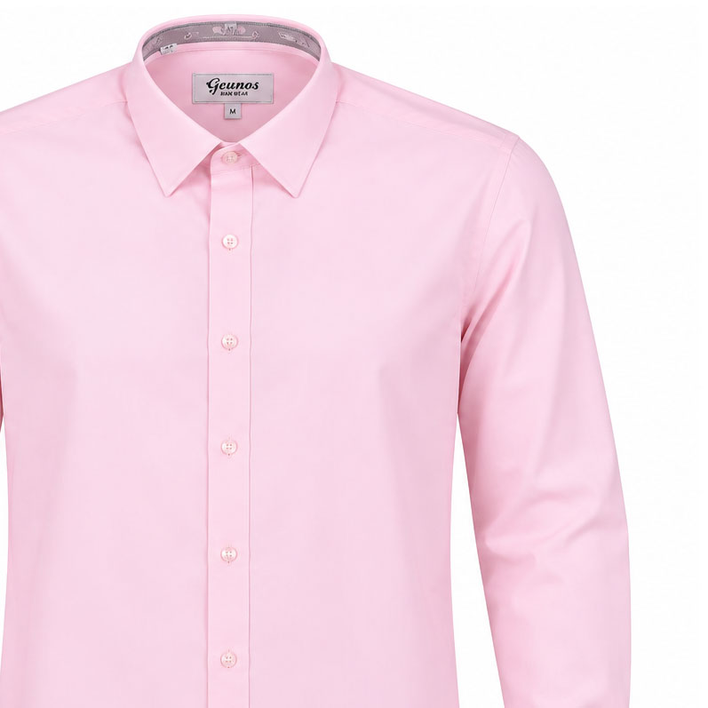 قميص رجالي كلاسيك SLIM FIT قطن صيفي جينيس كم سادة موديل S81