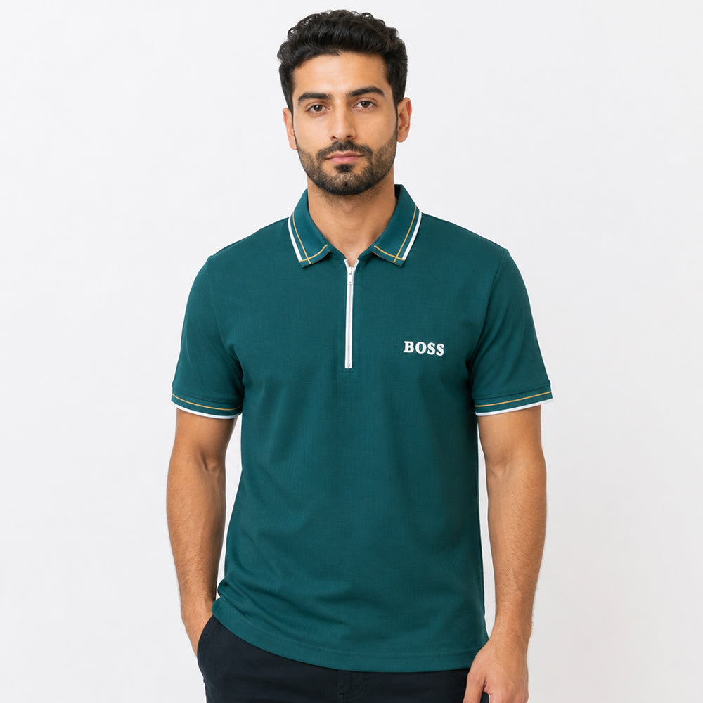 تيشيرت رجالي صيفي سوفت BOOS ياقة نص كم موديل 3634