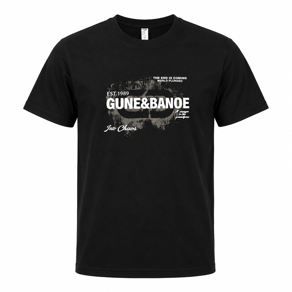 تيشيرت رجالي صيفي قطن سبورتي نص كم موديل GUNE 8 ANOE مطبوع