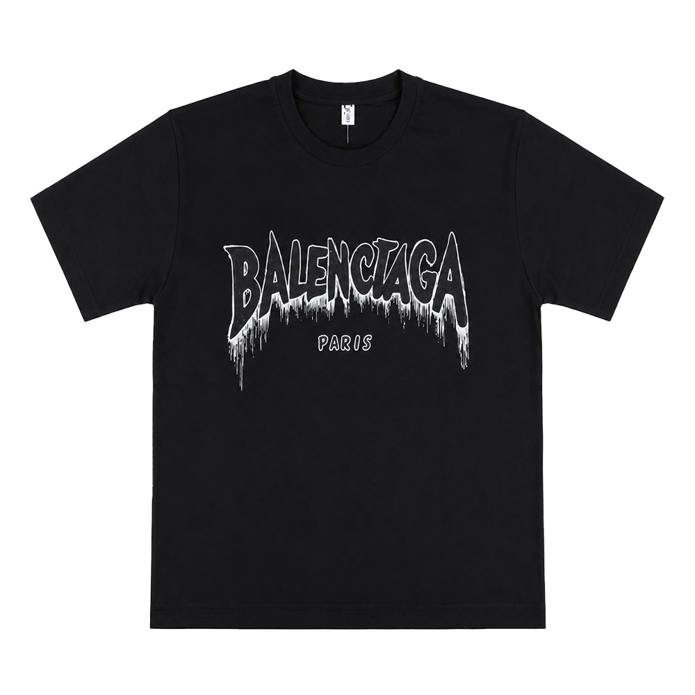 تيشيرت رجالي صيفي قطن سبورتي نص كم موديل BALENCIAGA مطبوع