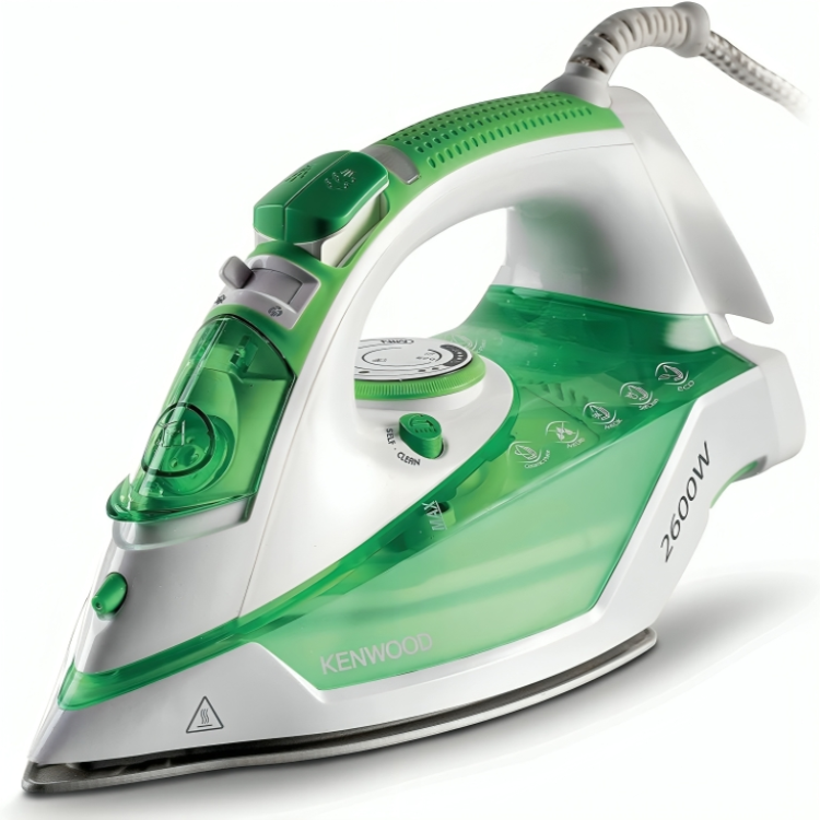 Fer à Repasser Vapeur Kenwood 2600W – Semelle Céramique à Pointe Fine, Vapeur 45/140 g, Anti-Goutte, Fonction Éco, Vert STP70 Fer à repasser Kenwood STP70 vert
