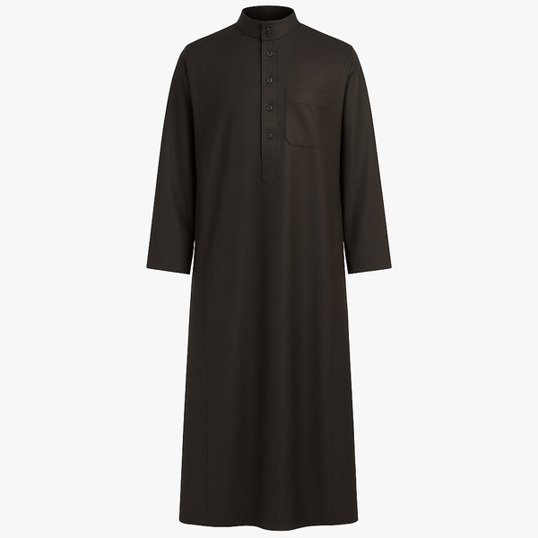 Men's winter galabiya, Shadhi, metal button - Ajawid Al-Ashry