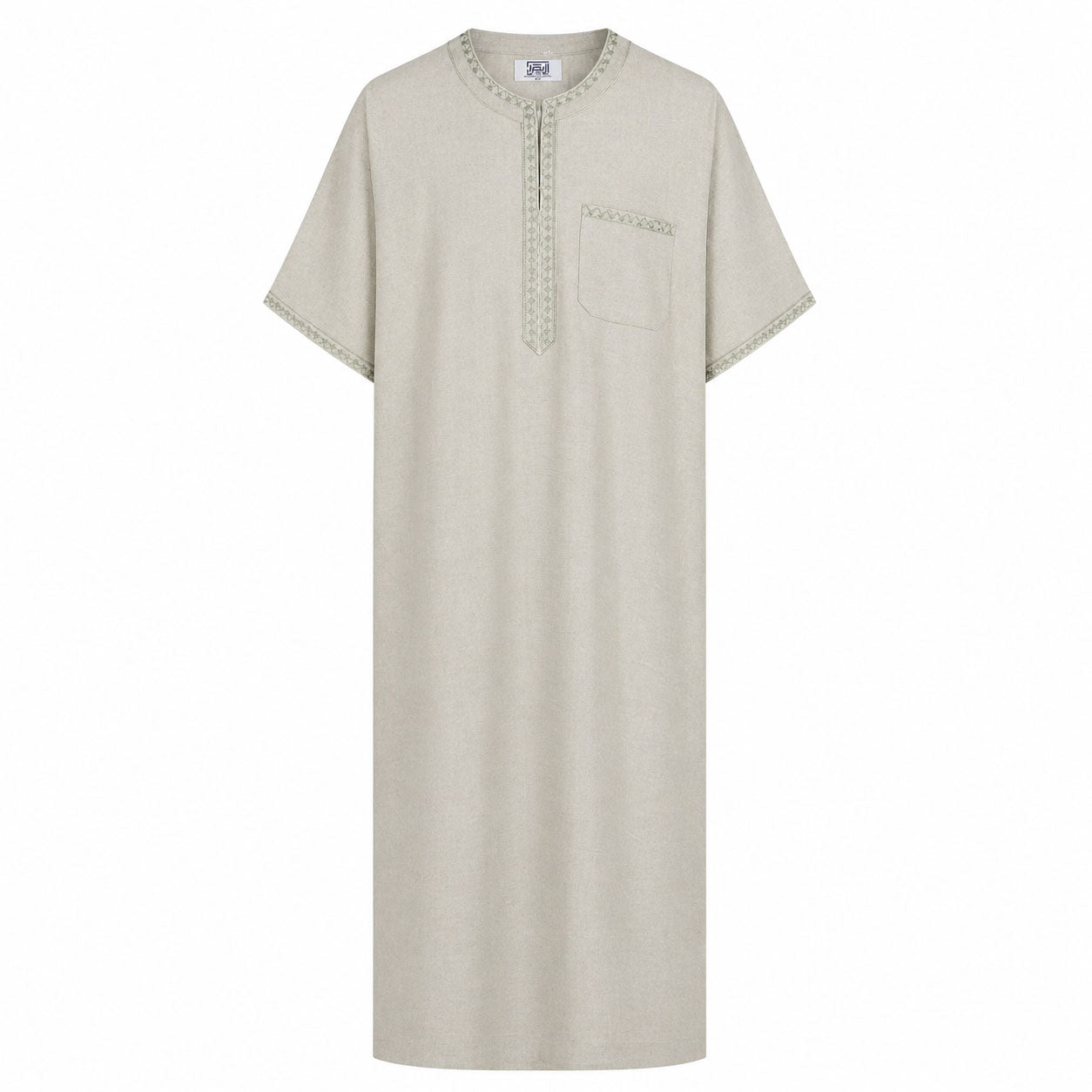 عباية رجالي كتان مطرز نص كم صيفي - الاصيل 