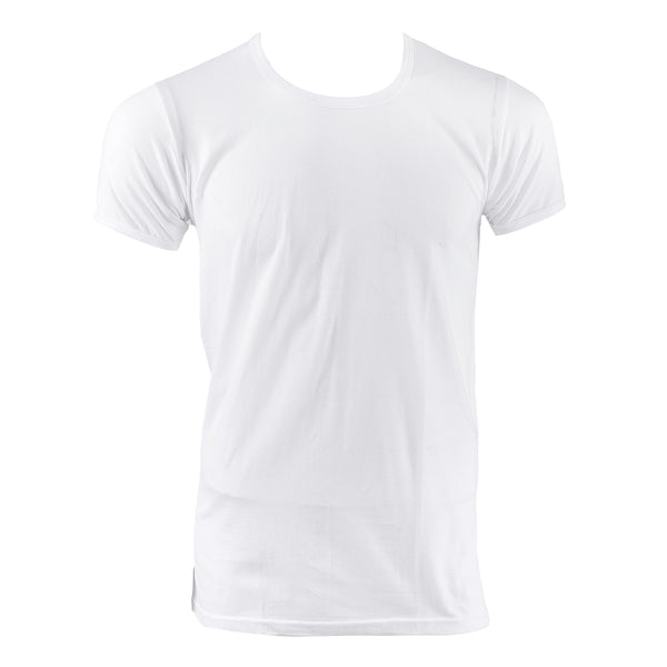 Men's white half-sleeve combed outerwear - M