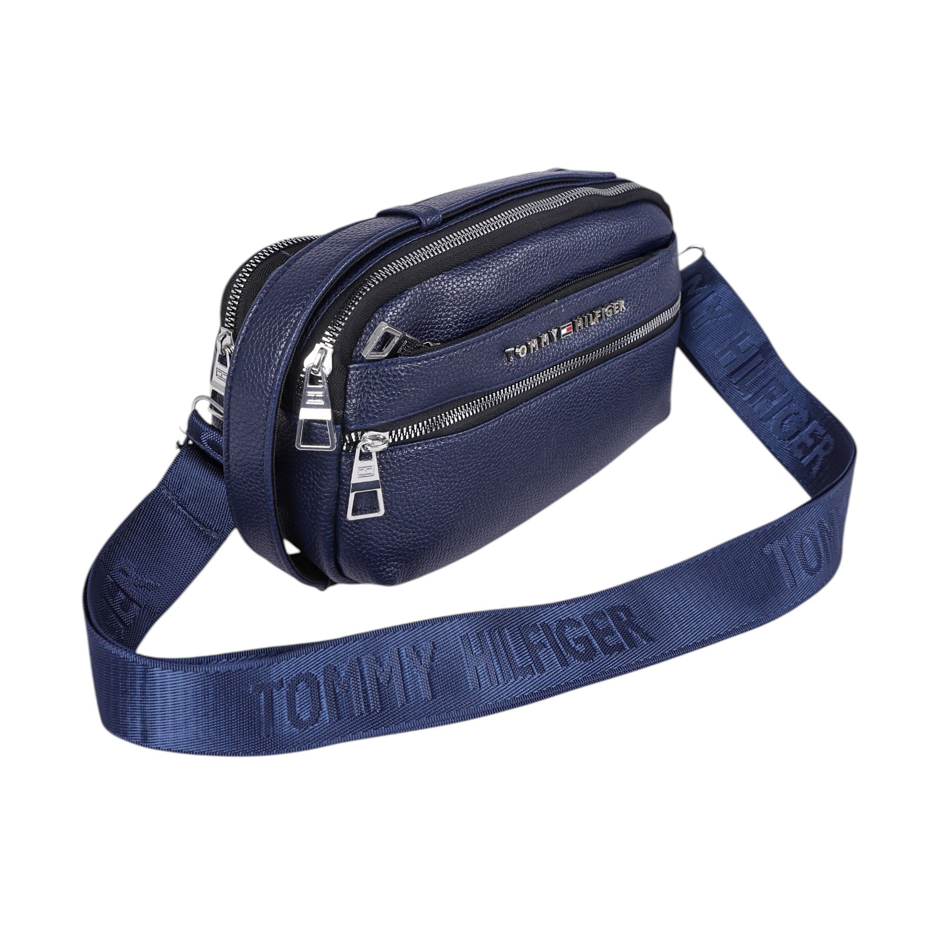 شنطة كروس و يد جلد TOMMY بادج معدن 5 سوستة موديل 37 