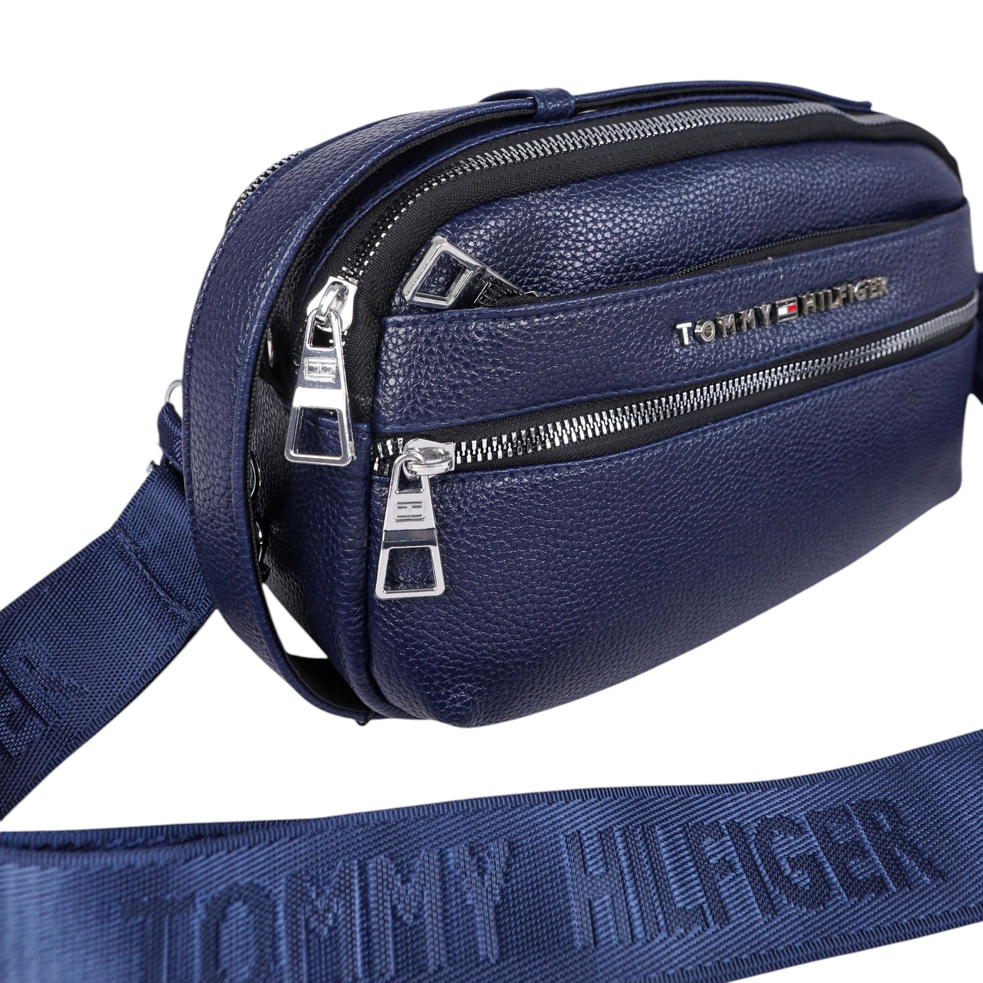 شنطة كروس و يد جلد TOMMY بادج معدن 5 سوستة موديل 37 