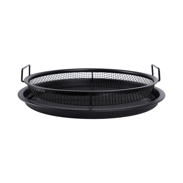 مصفاة تقلية + صينية مستديرة فراير 2 قطعة HOME اسود موديل 17544