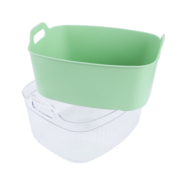 مصفاة خضار بلاستيك 2 قطعة بيد بيضاوي موديل 17911