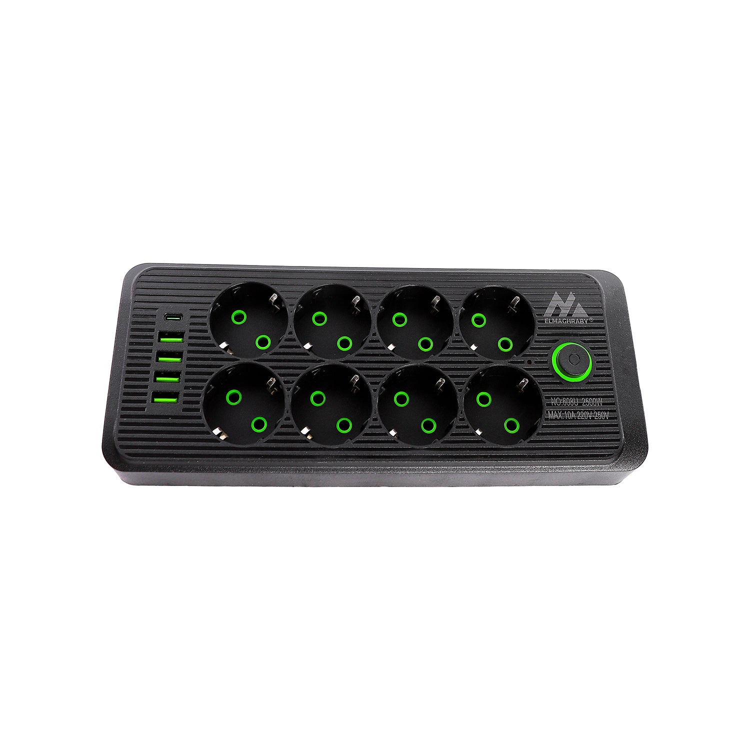 مشترك كهربائي المغربي 8 عين 4 USB موديل 608U 