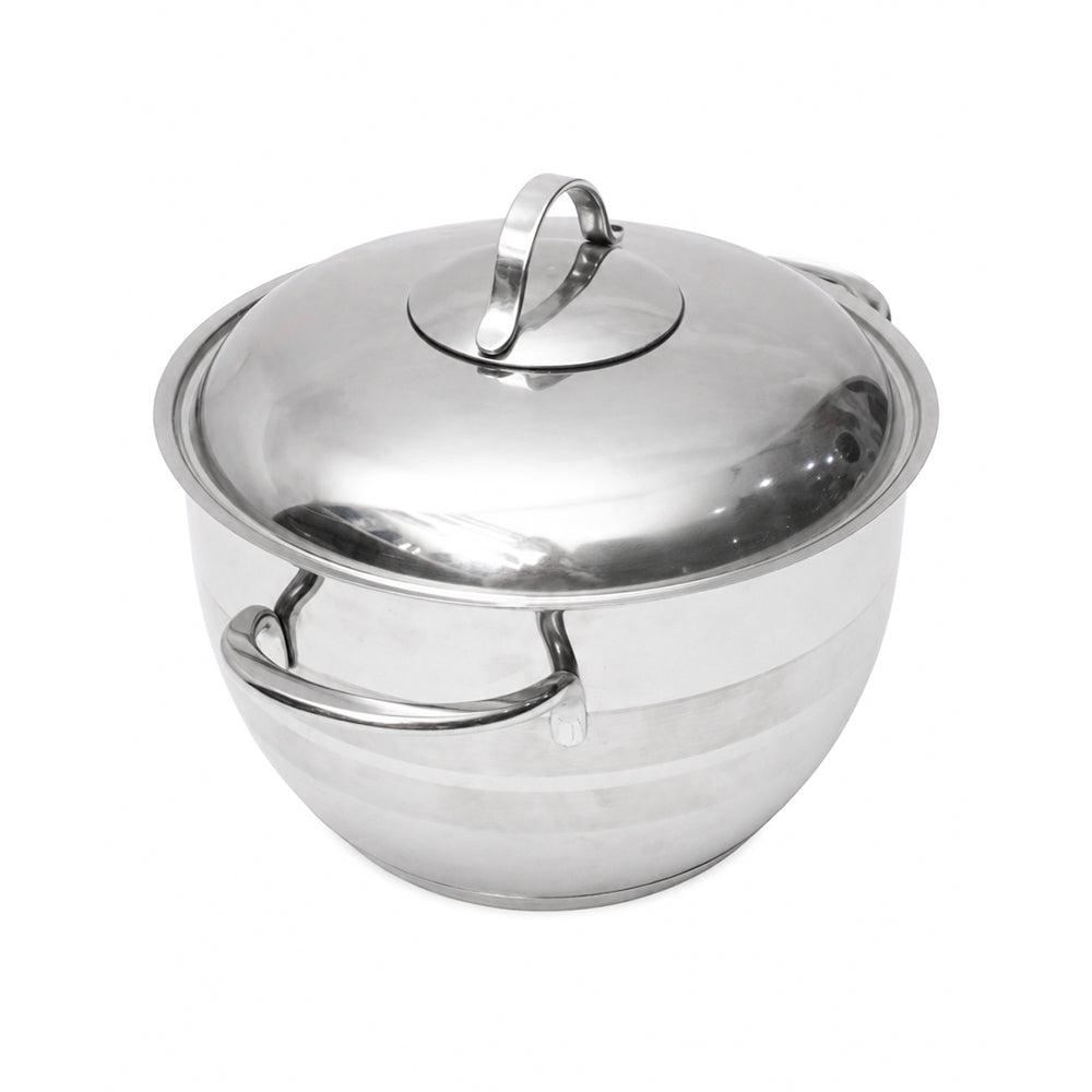 Practical stainless steel pot with stainless steel handle, pyramids, size 22