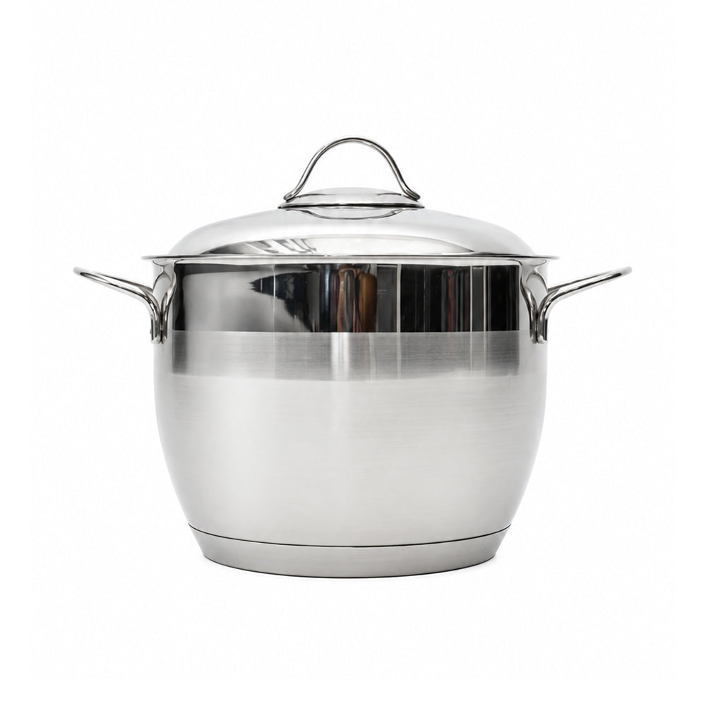 Practical stainless steel pot with stainless steel handle, pyramids, size 22