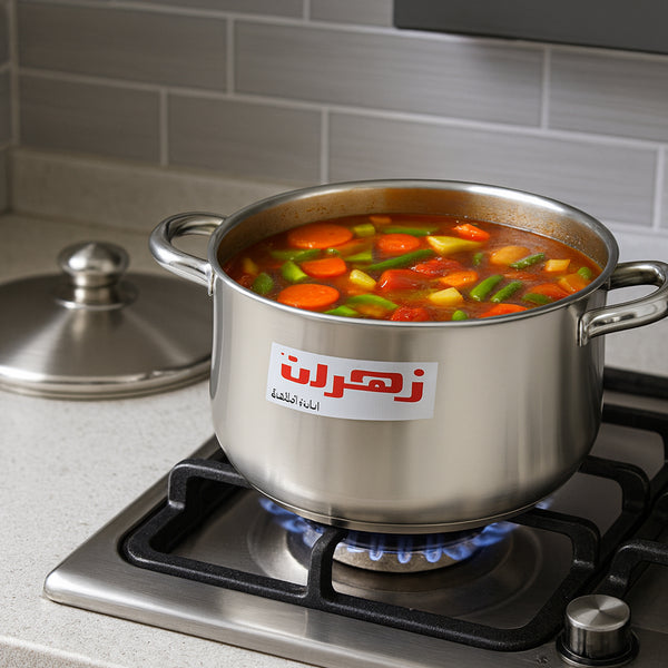 Zahran aluminum pot with stainless steel handle, size 24
