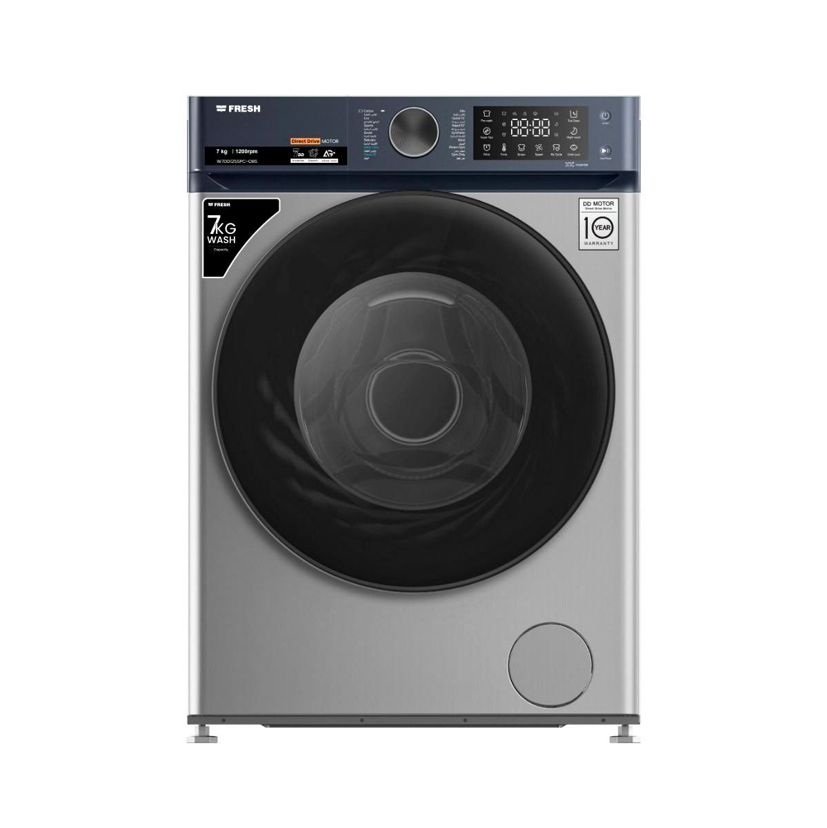 غسالة فريش اتوماتيك 7 كيلو انفرتر 1200 لفة موديل RPM-PC-OBS 