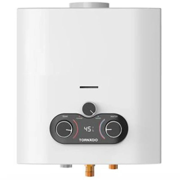 Tornado 6-liter gas heater with a white chimney tube GHE-C06CTE-W