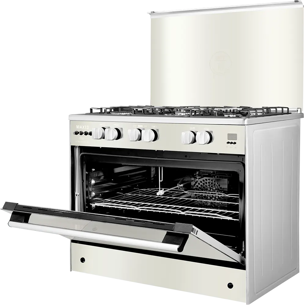 بوتاجاز يونيون اير ماكس 13 ستانلس 90*60 سم 5 شعلة مروحة تايمر ديجيتال موديل C69SS-GC-447-FD-SO-M13-2W-AL 