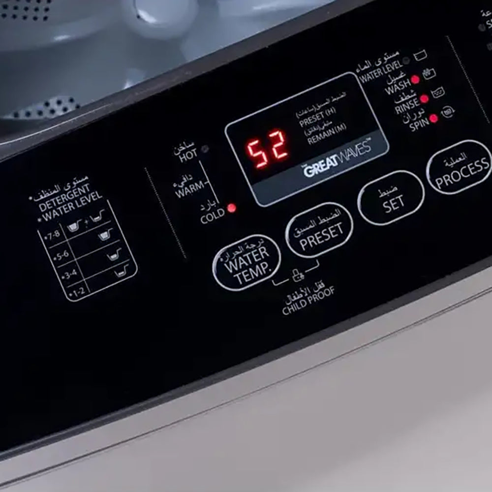 غسالة ملابس توشيبا فوق اوتوماتيك سيلفر 9 كيلو موديل AW-DJ900DUPEG-GTIN 