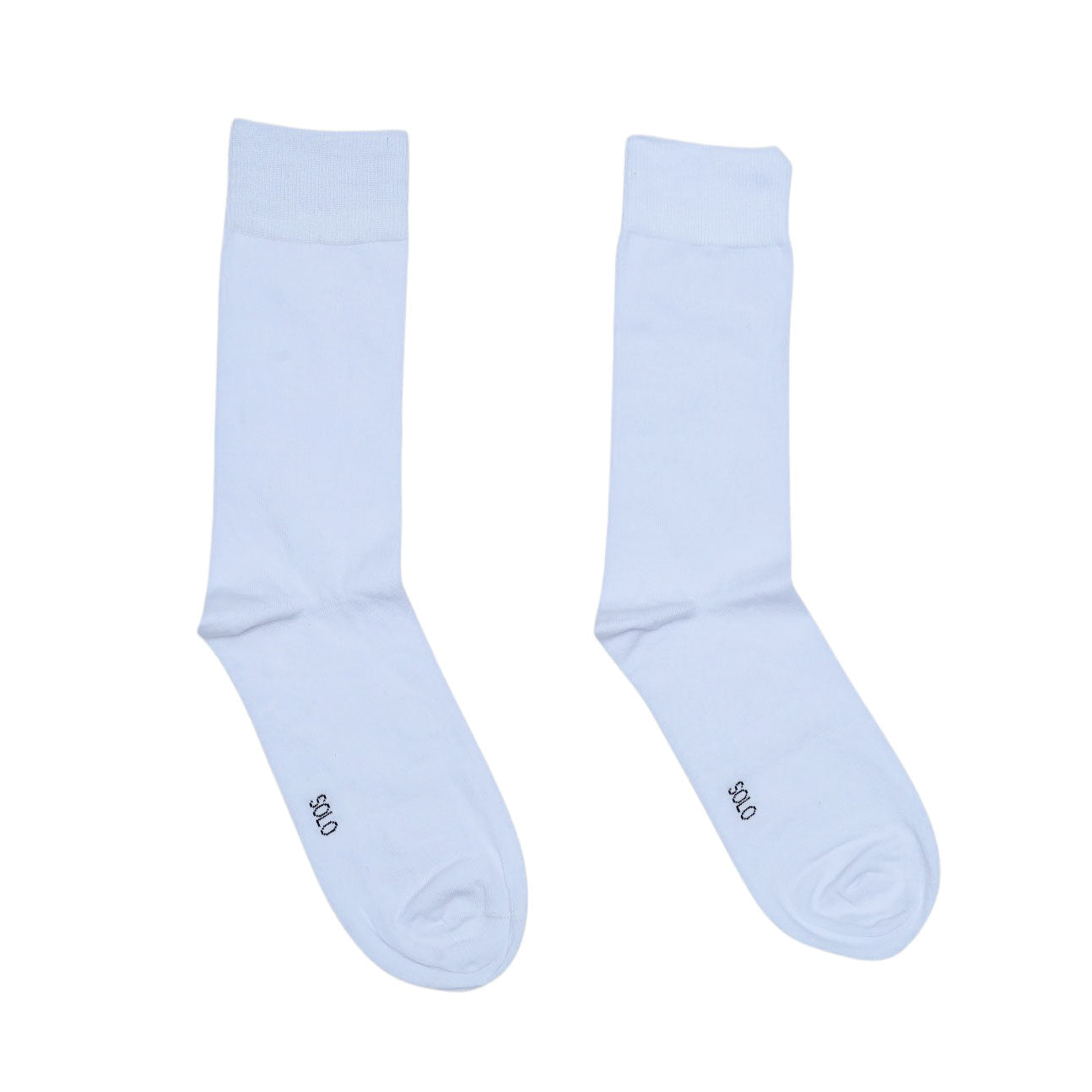 Men's Solo Plain Lycra Leg Socks Model 1400 White