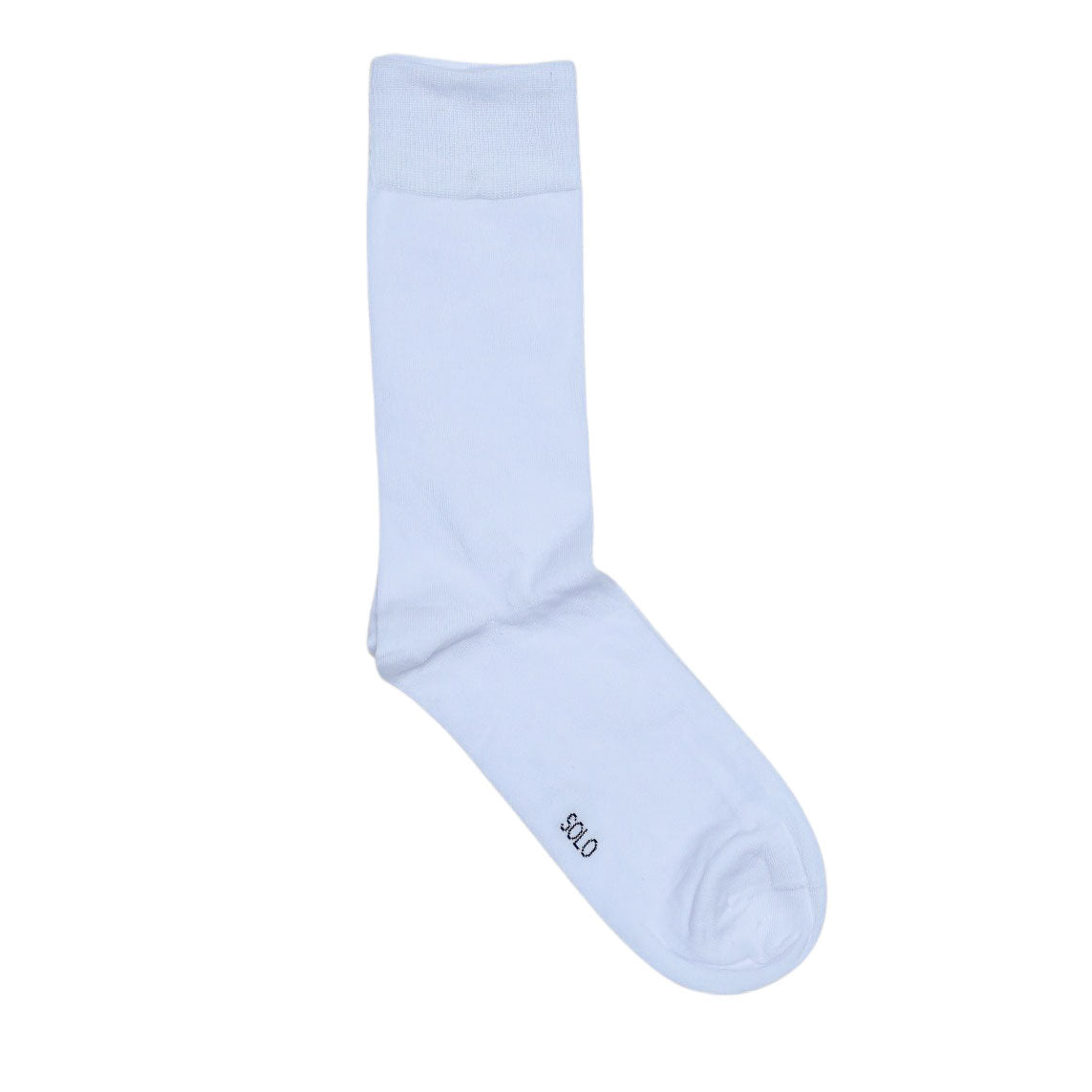 Men's Solo Plain Lycra Leg Socks Model 1400 White