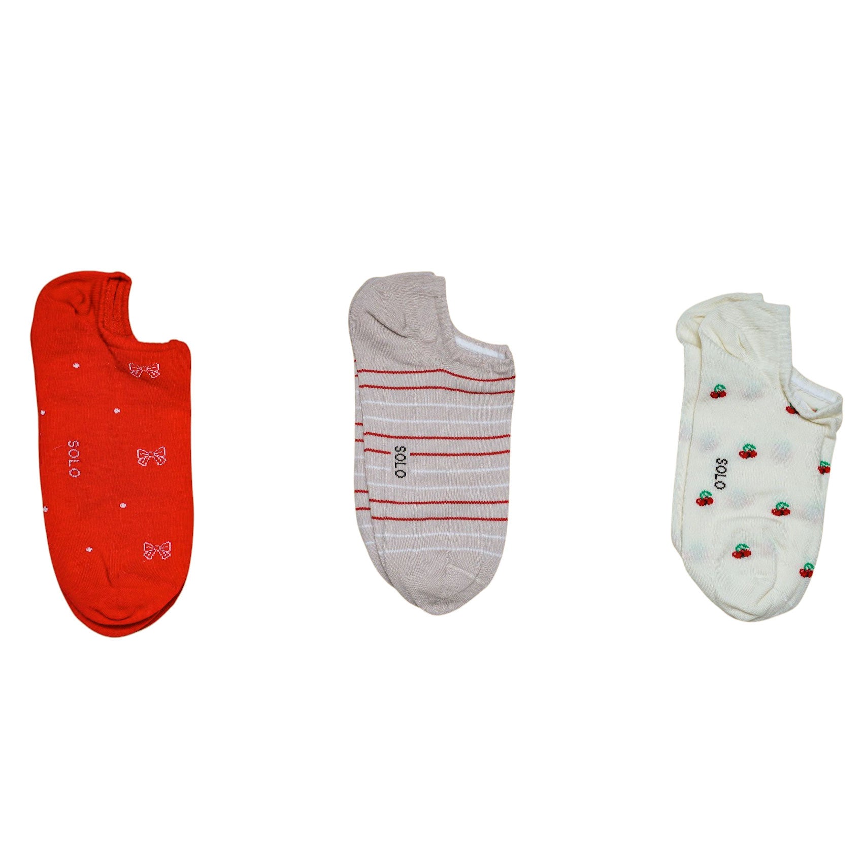 Women's Socket Embossed 3-Piece Socks 2544