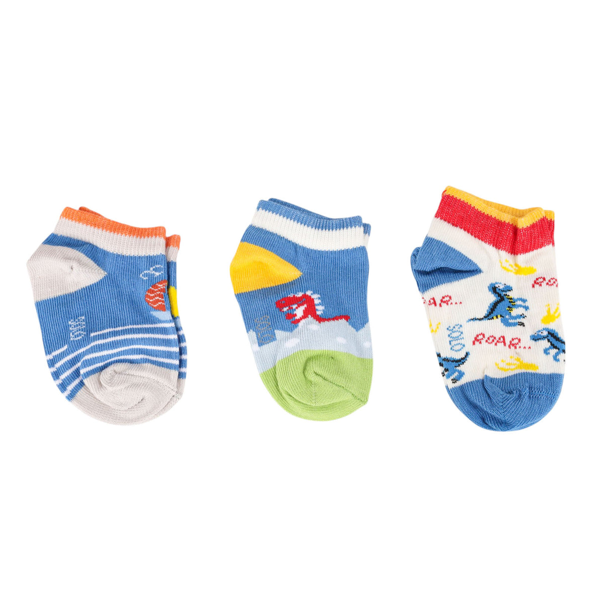 شراب اولادي سولو سوكيت منقوش 3 قطعة مقاس 6/12 موديل 7269 