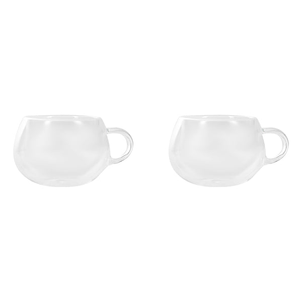 ZINNIA Double Glass Mug Set, 2 Pieces, 280ml