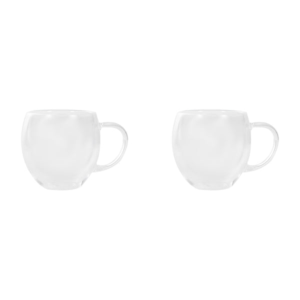 ZINNIA Double Glass Mug Set, 2 Pieces, 300ml