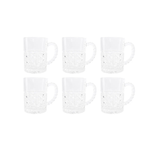 طقم مج زجاج 6 قطع موديل الجوهرة 210 - الفيروز