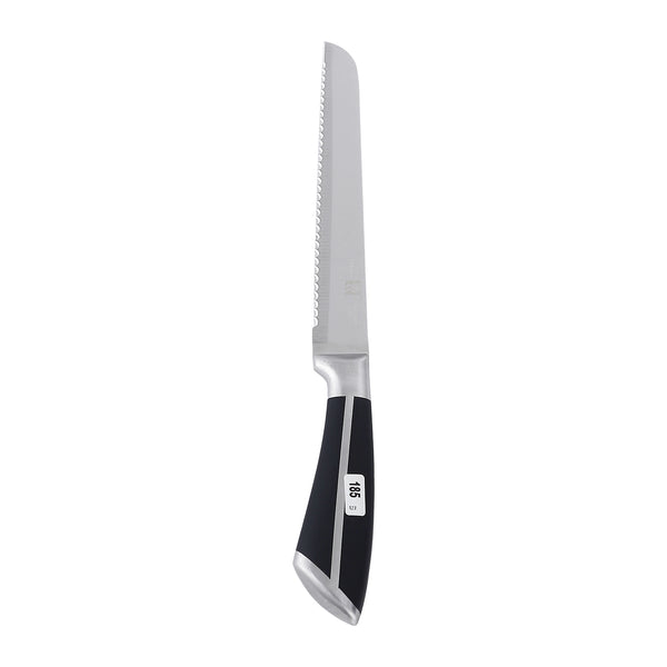 ELABORATE Black Handle Bread Knife Silver Line Model 15732