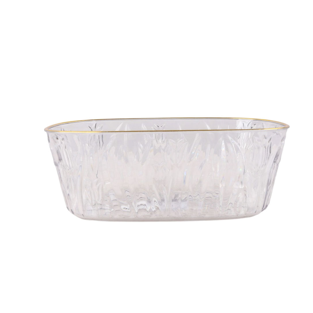 Transparent organizer, gold frame, with small oval lotus handle, model 15261