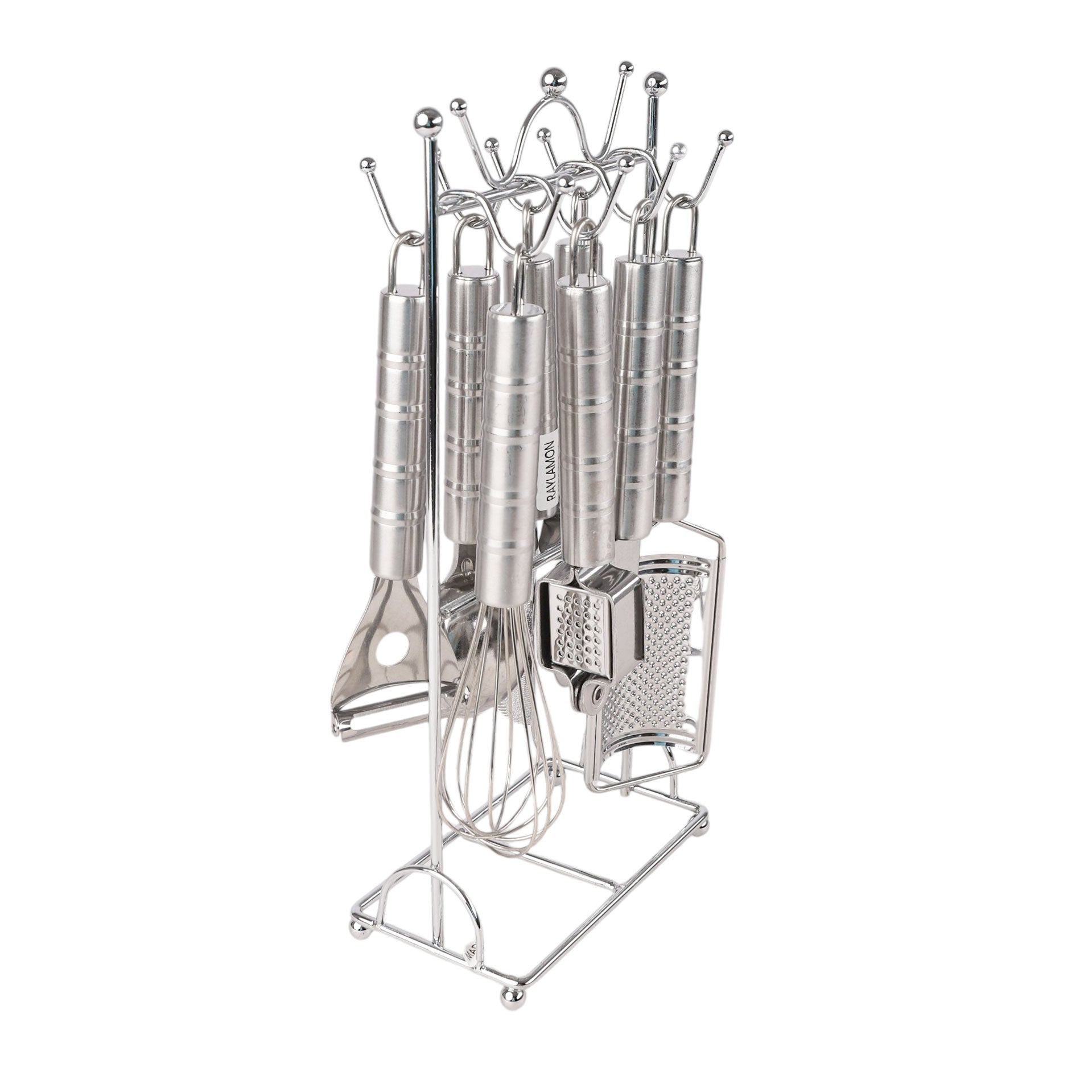 طقم مستلزمات مطبخ HX KITCHEN استانلس 8 قطع يد حفر مضلع موديل HX-32
