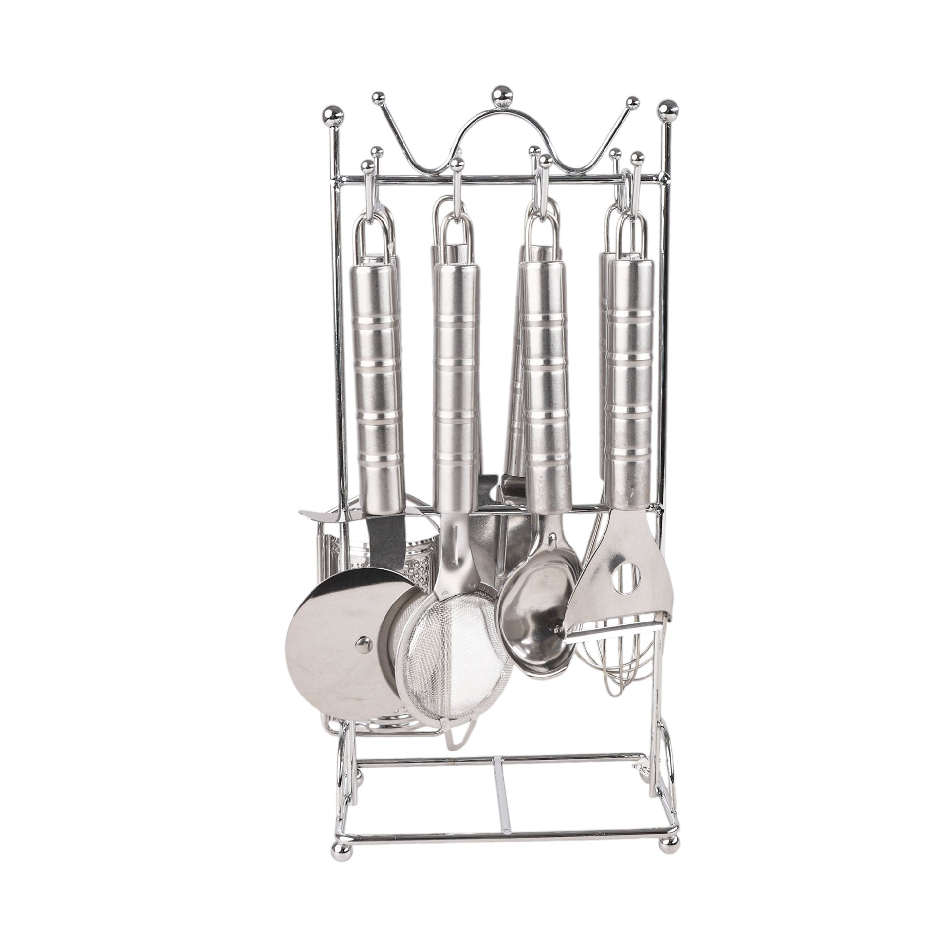 طقم مستلزمات مطبخ HX KITCHEN استانلس 8 قطع يد حفر مضلع موديل HX-32