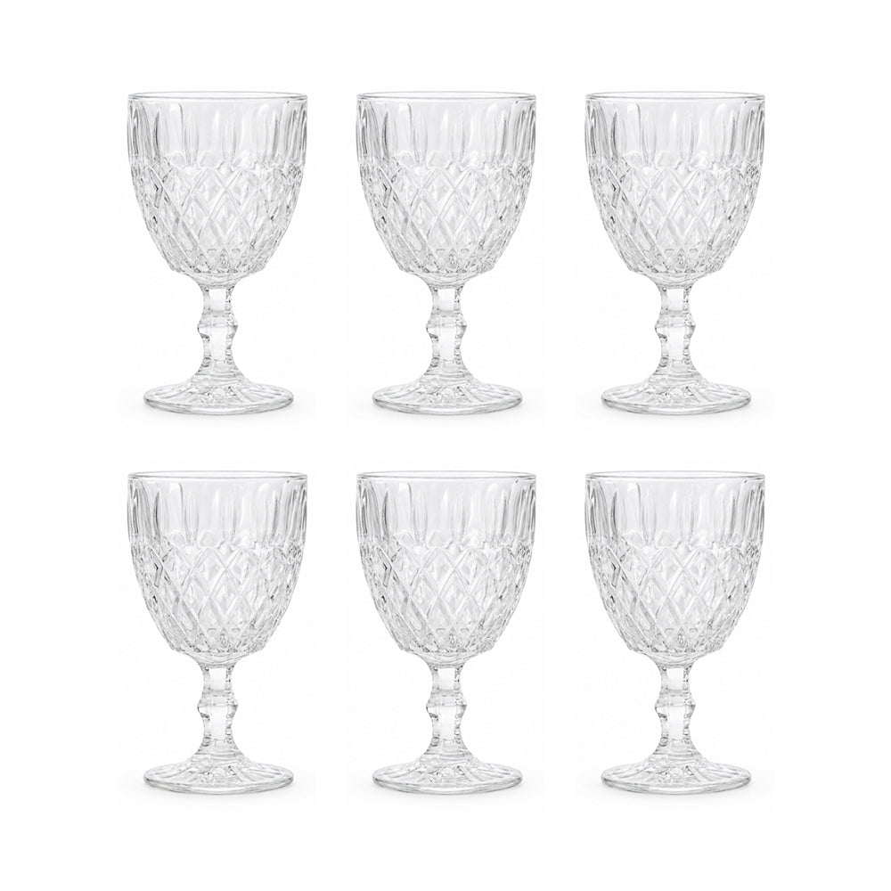 طقم كاس زجاج دريم 6 قطعة DIAMOND STEMWARE موديل 1-4001