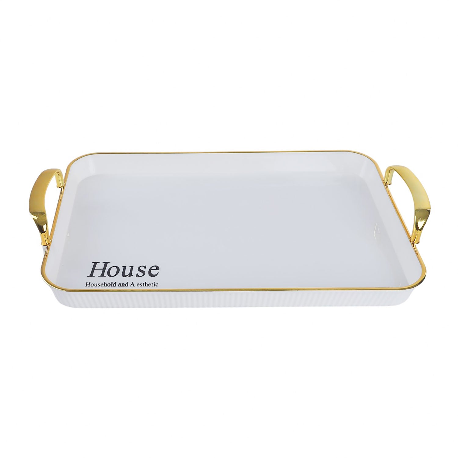 طقم صينية HOUSE مستطيل مقبض دهبي موديل 1639 