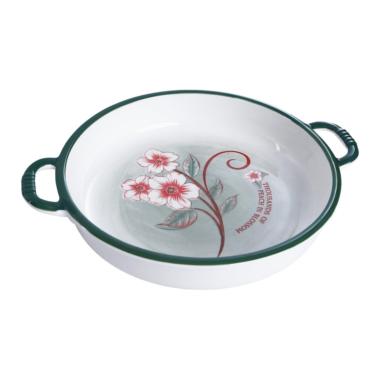 طبق خزف  مدور 2 يد 