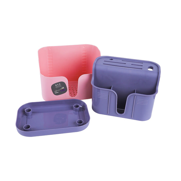 حامل سكاكين وملاعق بلاستيك 2 لون موديل 46959