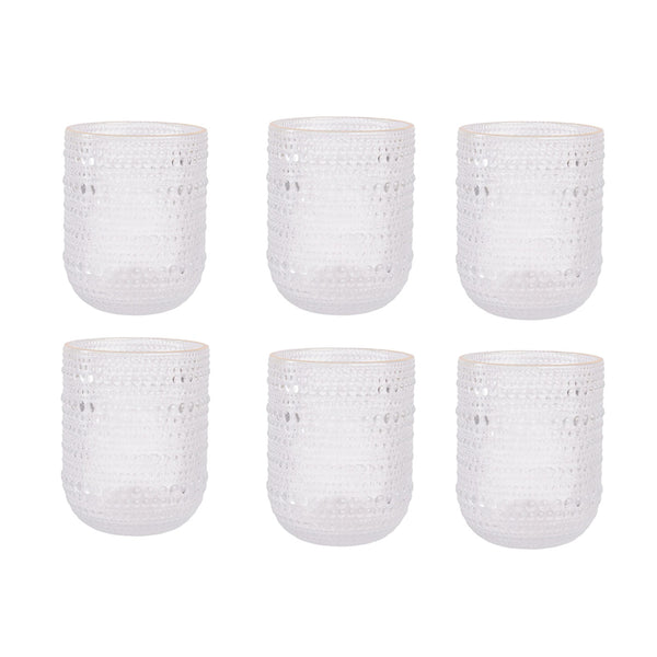 طقم كوب زجاج 6 قطعة GLASSWARE موديل BAR-19-87