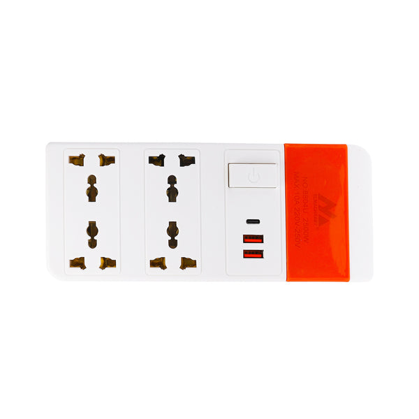 مشترك كهربائي المغربي 4 عين 2 متر USB موديل 8804U
