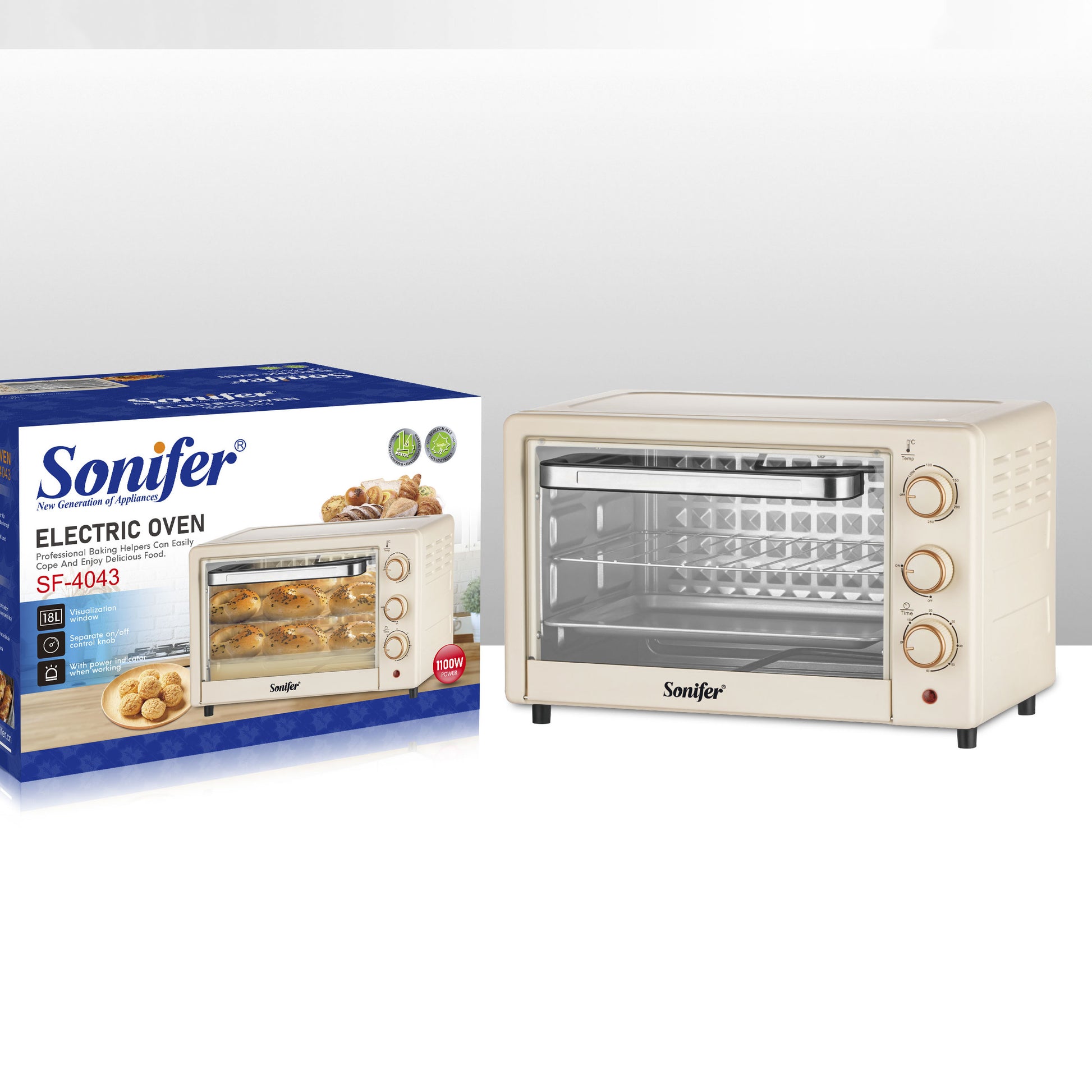 فرن كهربائي سونيفير 18 لتر 1100 وات موديل SF-4043 