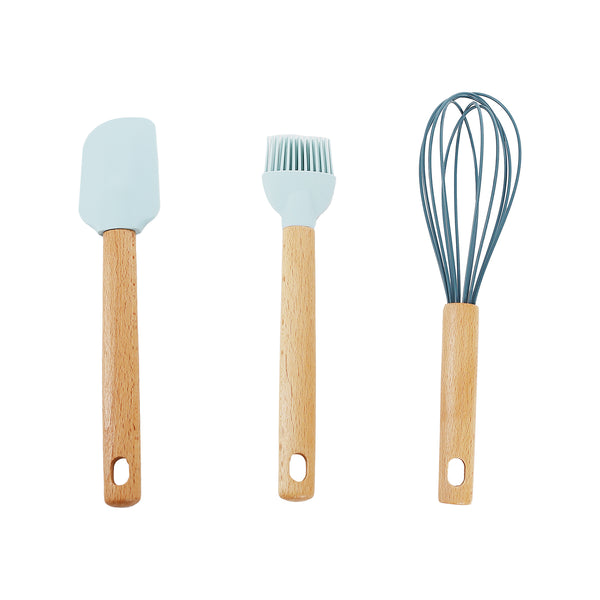 3*1 Wooden Handle Silicone Spreader Set