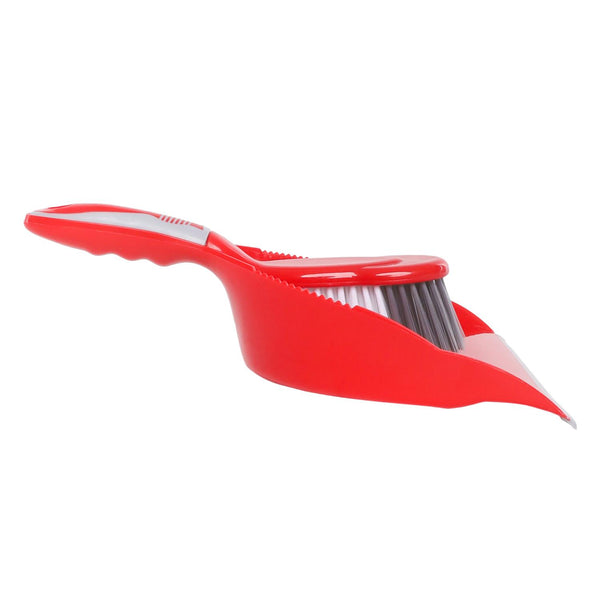 Red broom with brush