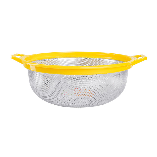 مصفاة خضار روكي ستانلس اطار و يد بلاستيك الوان مقاس 30