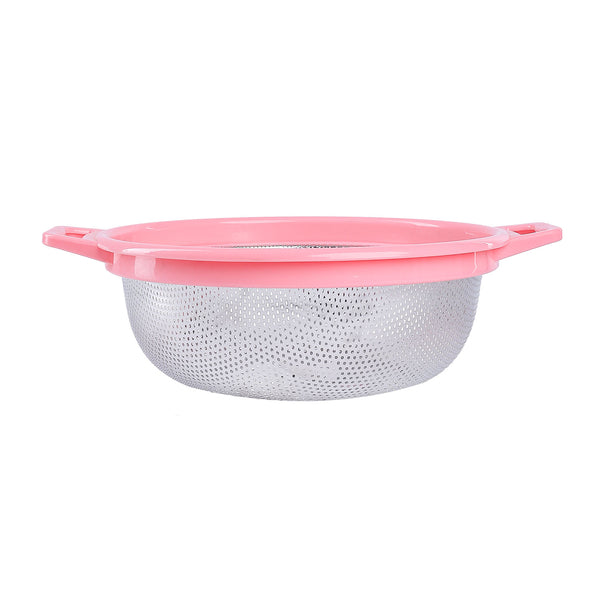 مصفاة خضار روكي ستانلس اطار و يد بلاستيك الوان مقاس 24