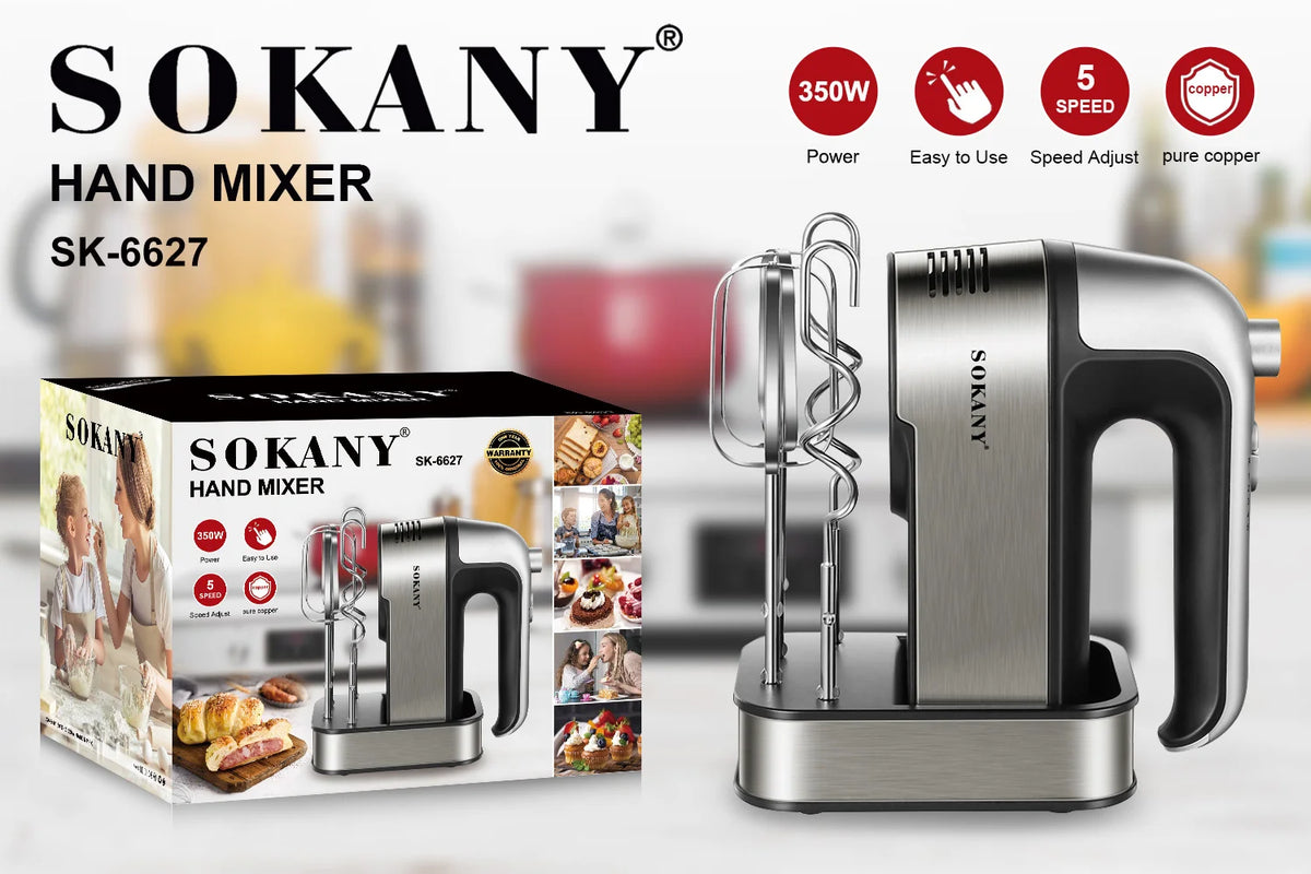 مضرب بيض سوكاني ستانلس بقاعدة 800 وات موديل SK-6627 