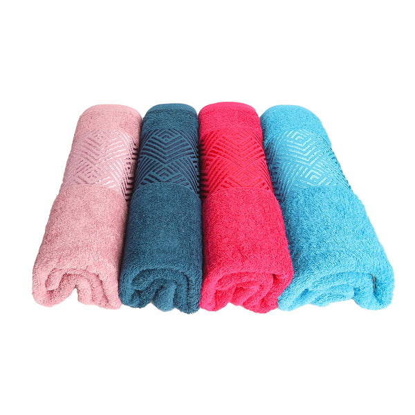 طقم فوطة المنير 4 قطع الوان متعددة مقاس 60 * 120