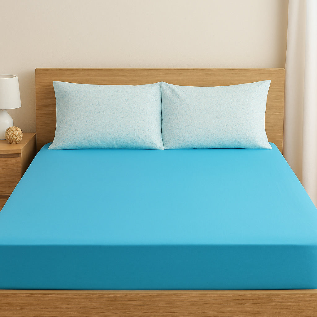 طقم ملاية سرير استيك الوان مشجرة مقاس 160 سم  NOURY TEX 
