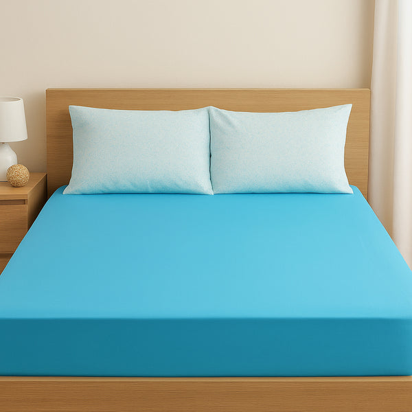 طقم ملاية سرير استيك الوان مشجرة مقاس 160 سم  NOURY TEX