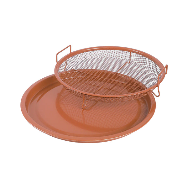 مصفاة تقلية + صينية مستديرة فراير 2 قطعة HOME موديل 619