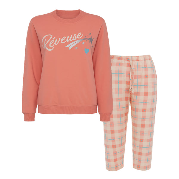 بيجامة حريمي شتوي قطن ريجينا راوند موديل 790