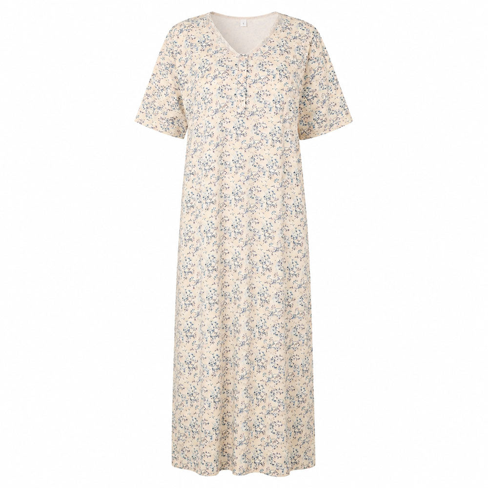 Arabella women's summer half-sleeved printed cotton jalabiya 5008